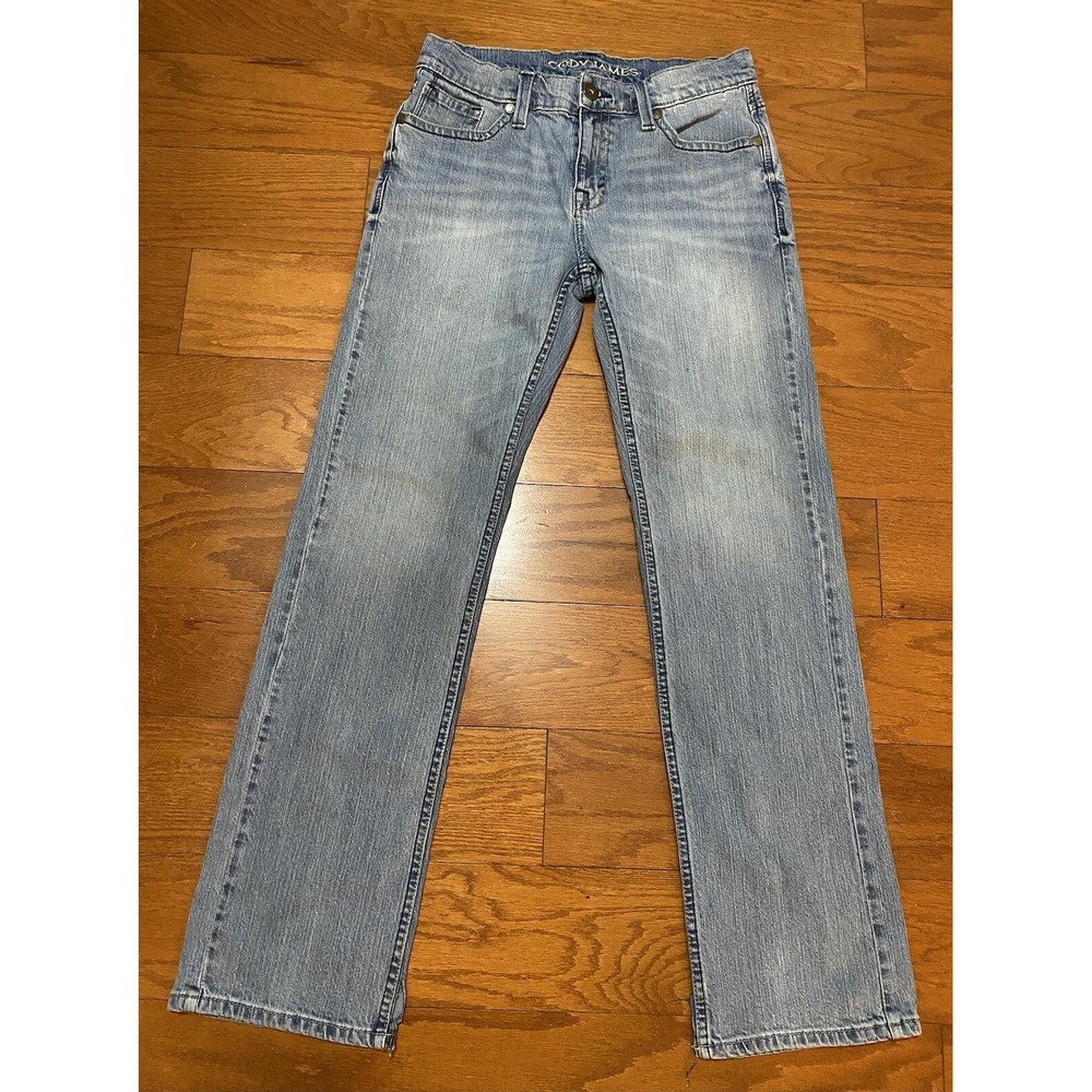 Cody James Jeans Mens 30x32 Blue Denim Western Cowboy Rodeo Distressed Leg Slits